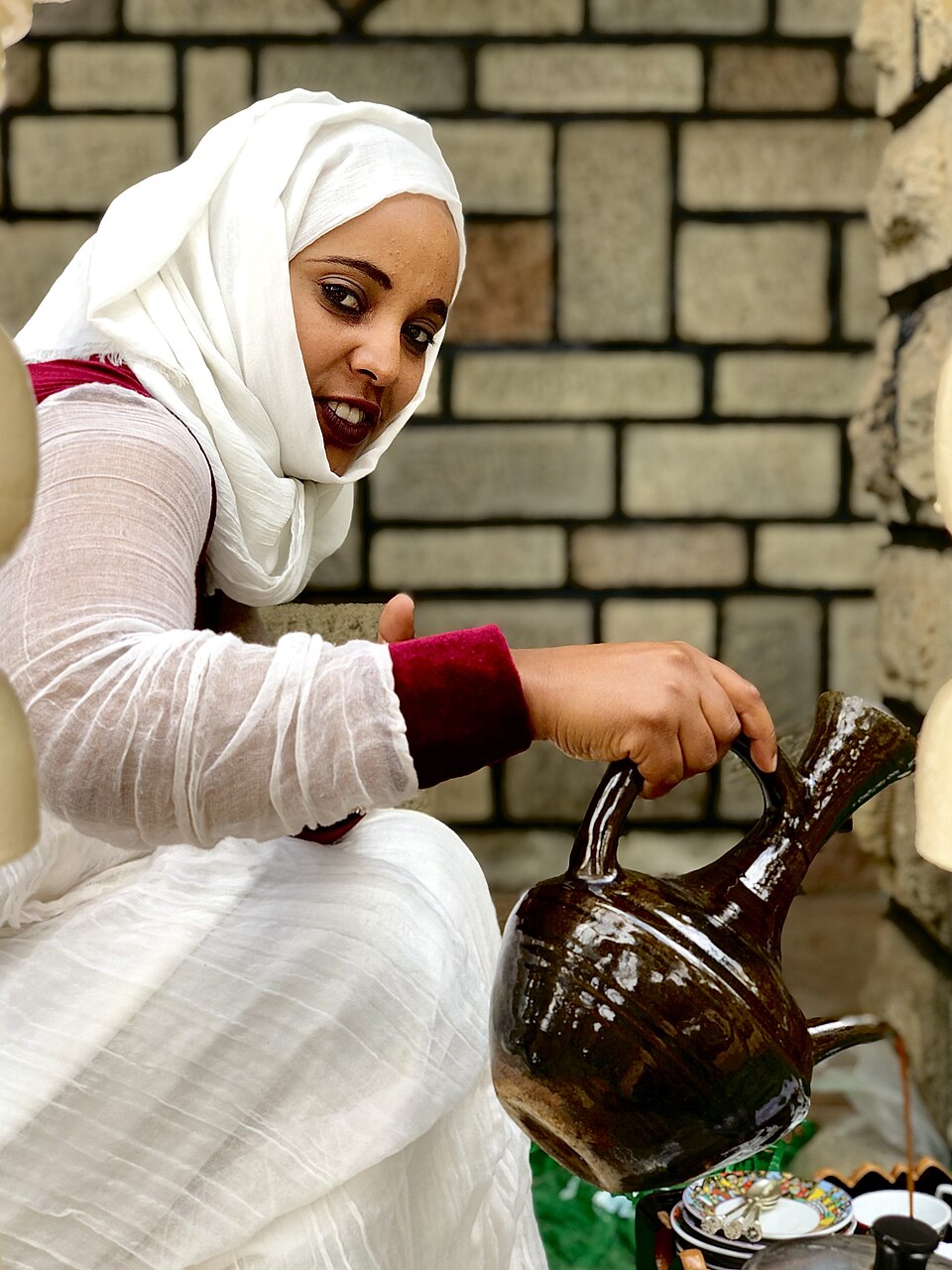 Traditional Ethiopian coffee ceremony